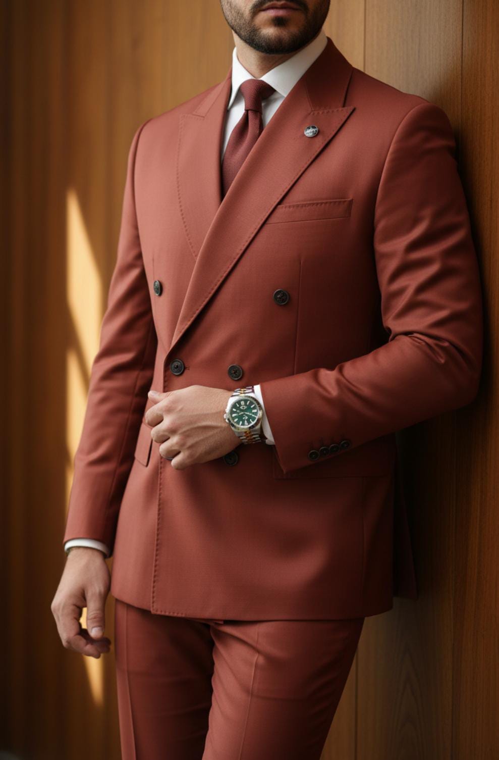 RUST TONE DOUBLE-BREASTED SUIT