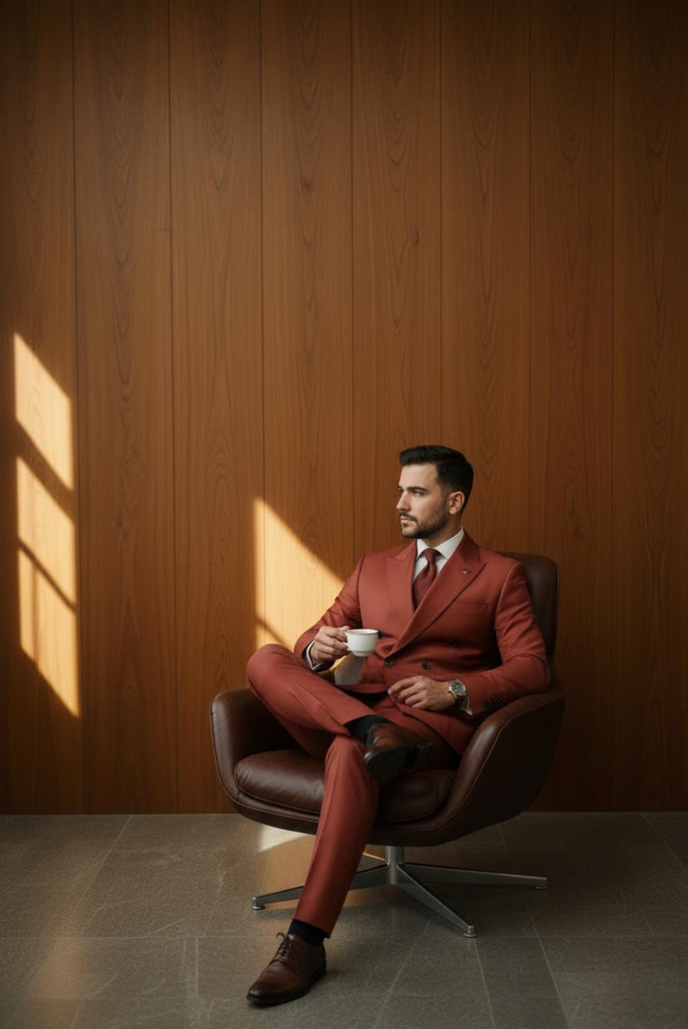 RUST TONE DOUBLE-BREASTED SUIT