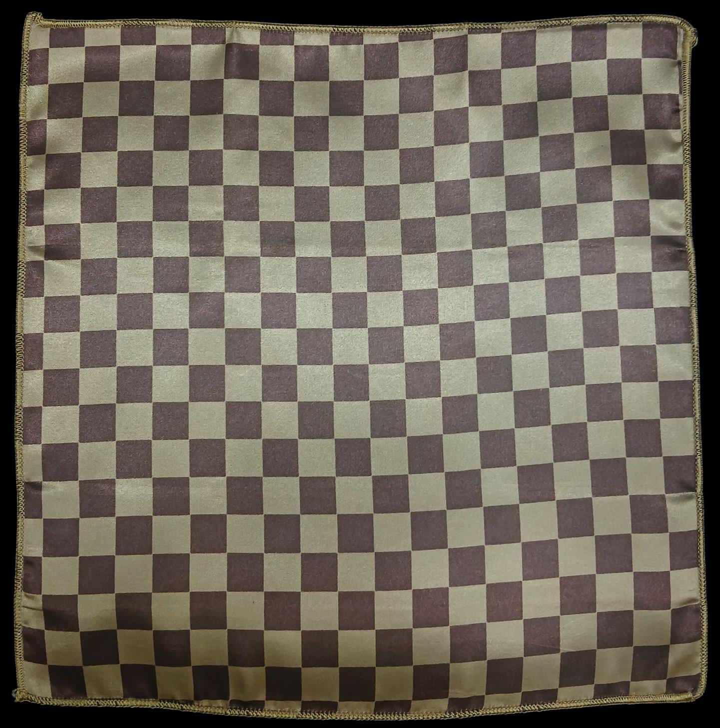 BROWN AND TAN CHECK POCKET SQUARE