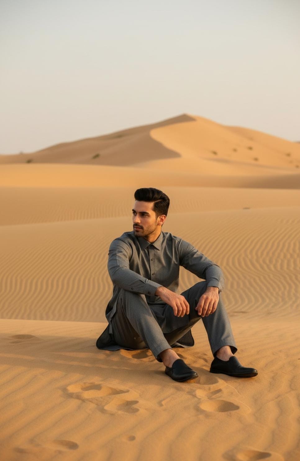 GREY COLOURED WASH AND WEAR KAMEEZ SHALWAR