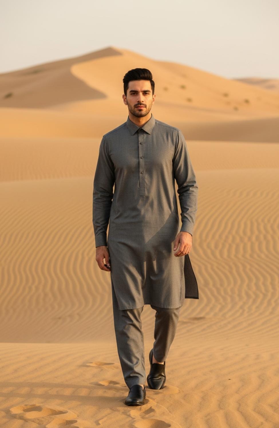 GREY COLOURED WASH AND WEAR KAMEEZ SHALWAR