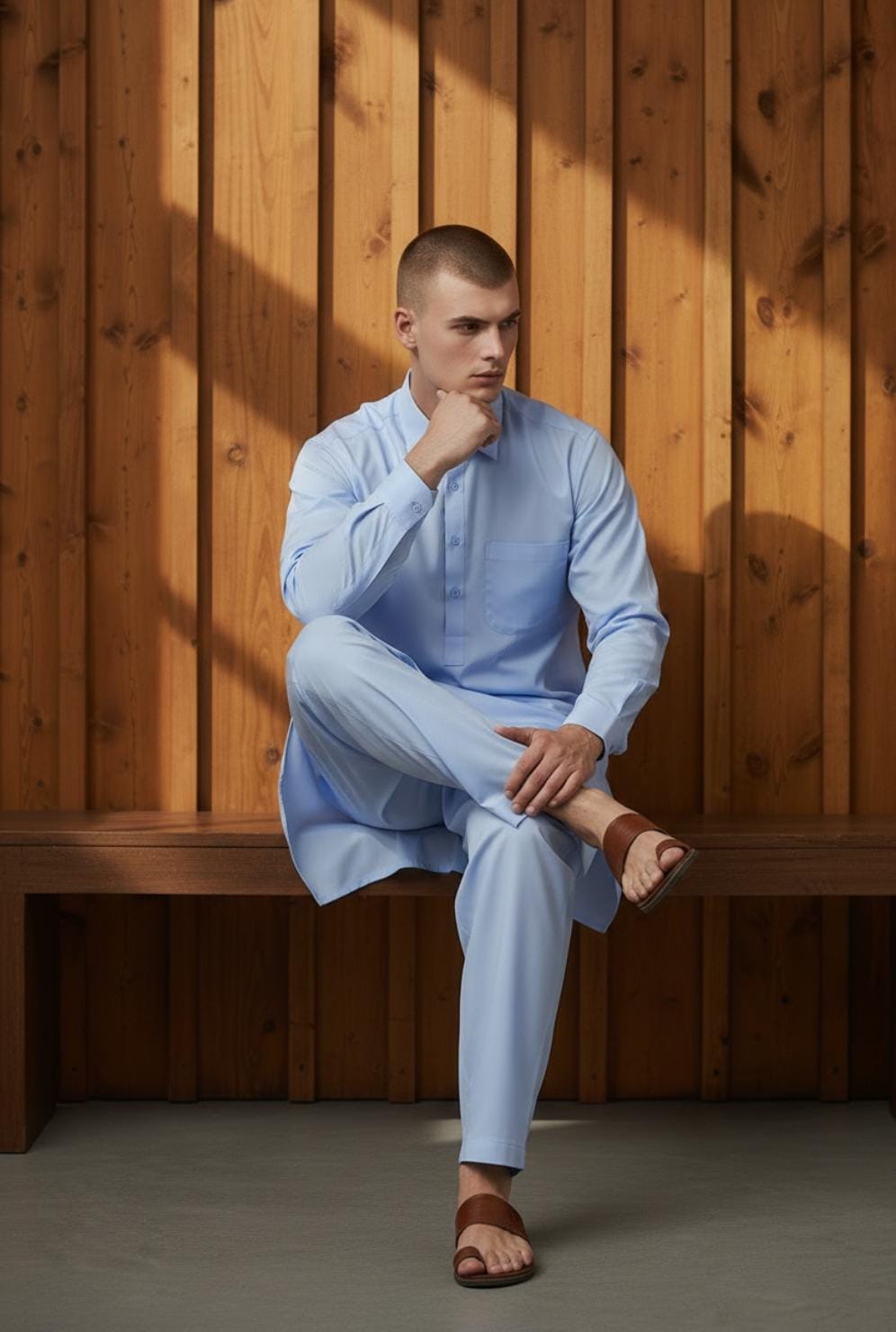 SKY BLUE KAMEEZ SHALWAR