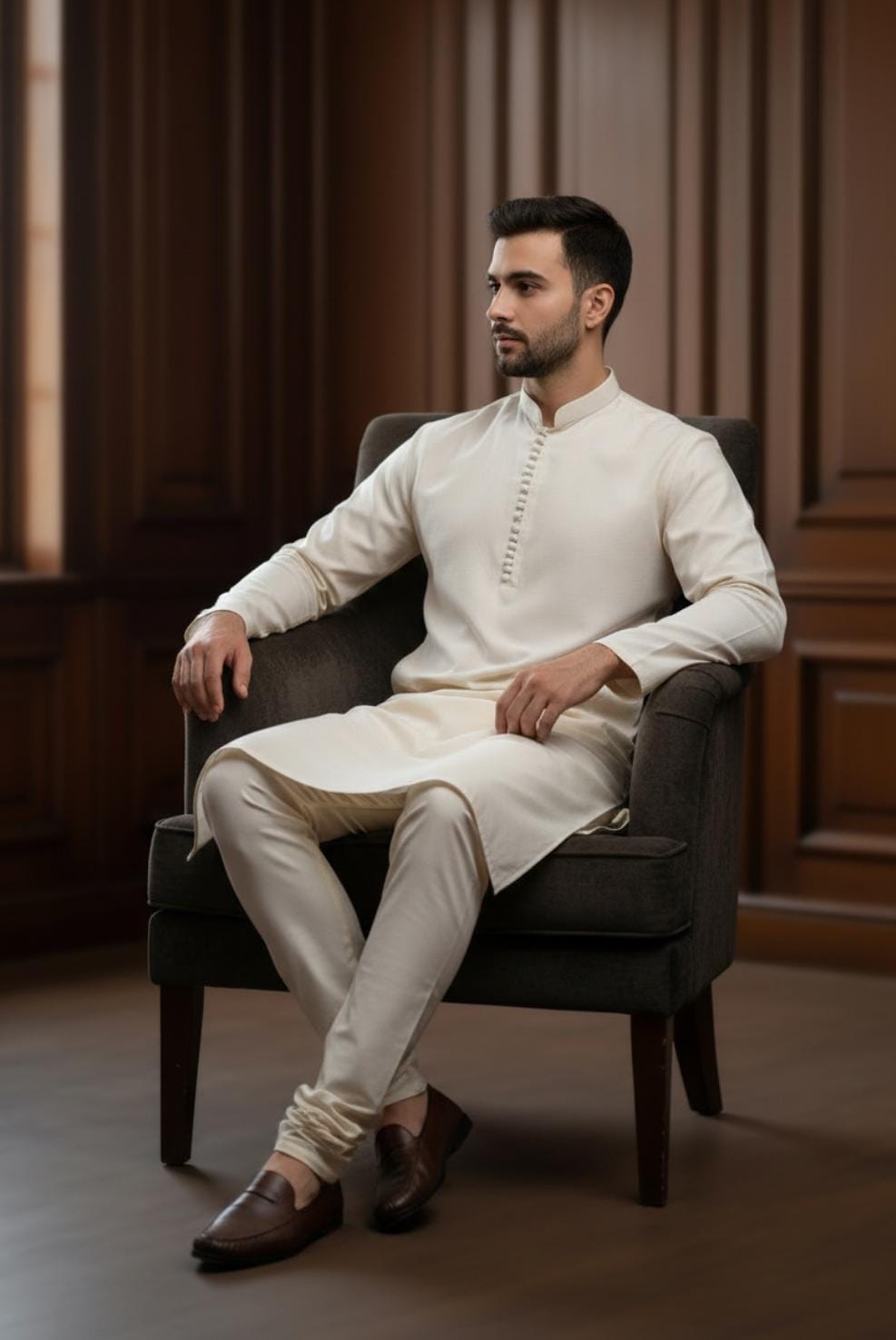 CLASSIC BEIGE KURTA PAJAMA