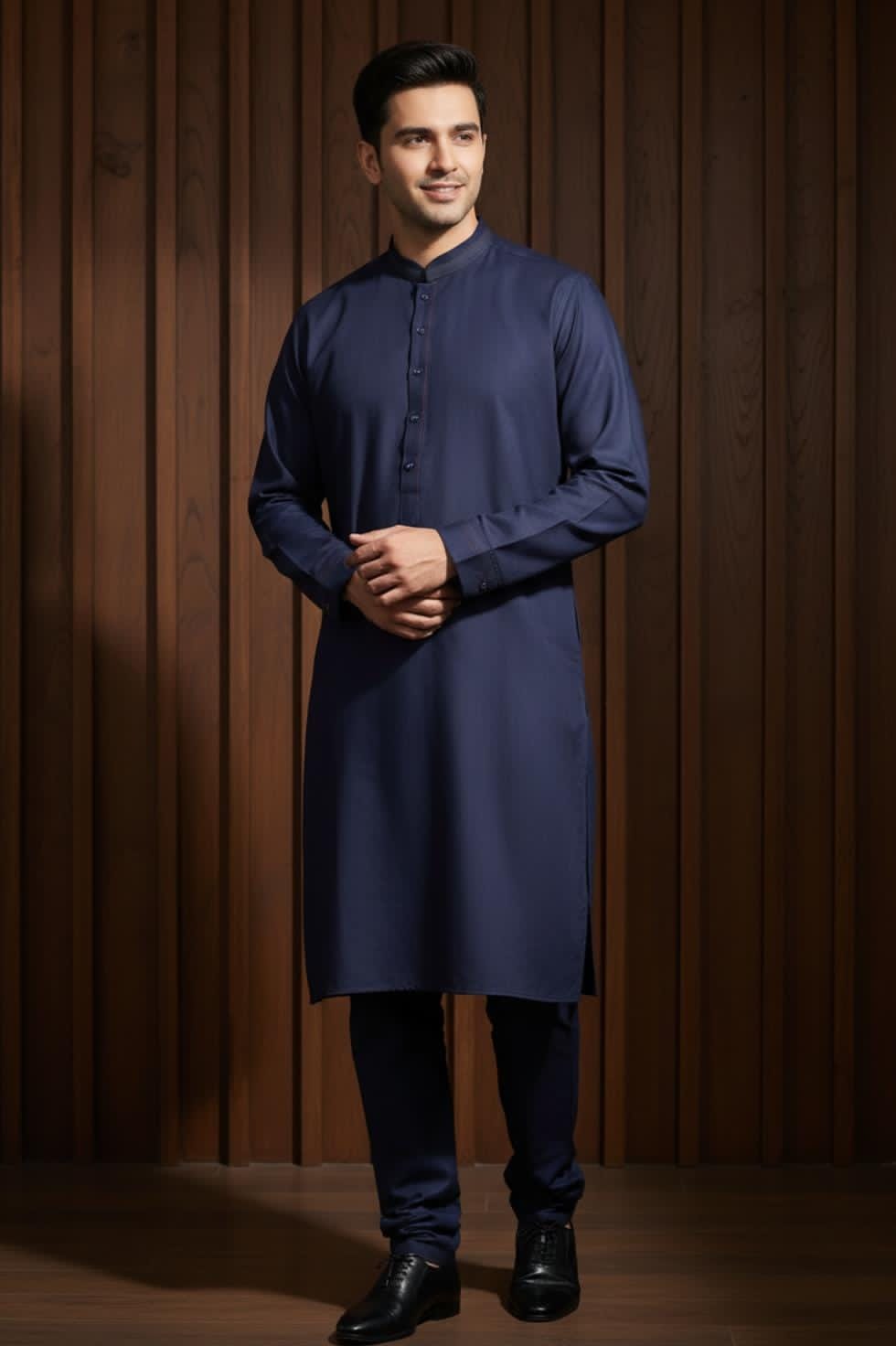 NAVY BLUE DESIGN KAMEEZ SHALWAR