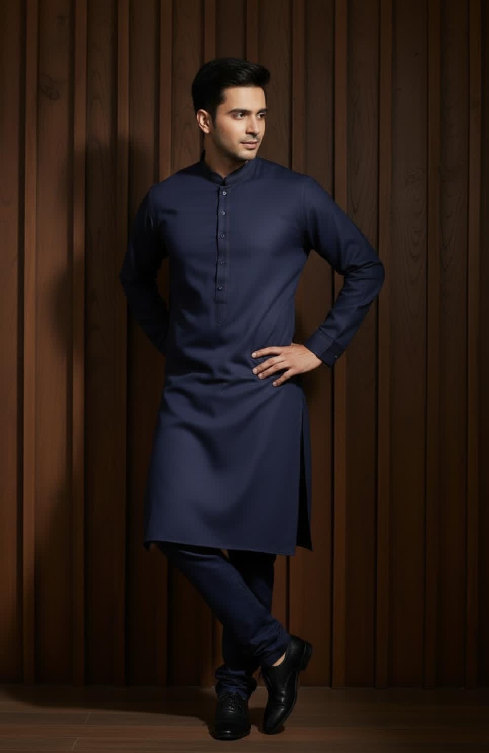 NAVY BLUE DESIGN KAMEEZ SHALWAR