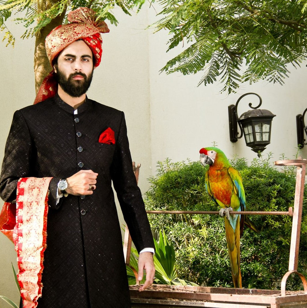THE ROYAL TOUCH BLACK SHERWANI