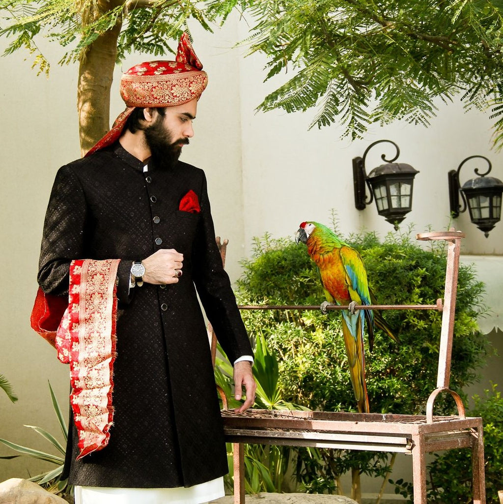 THE ROYAL TOUCH BLACK SHERWANI