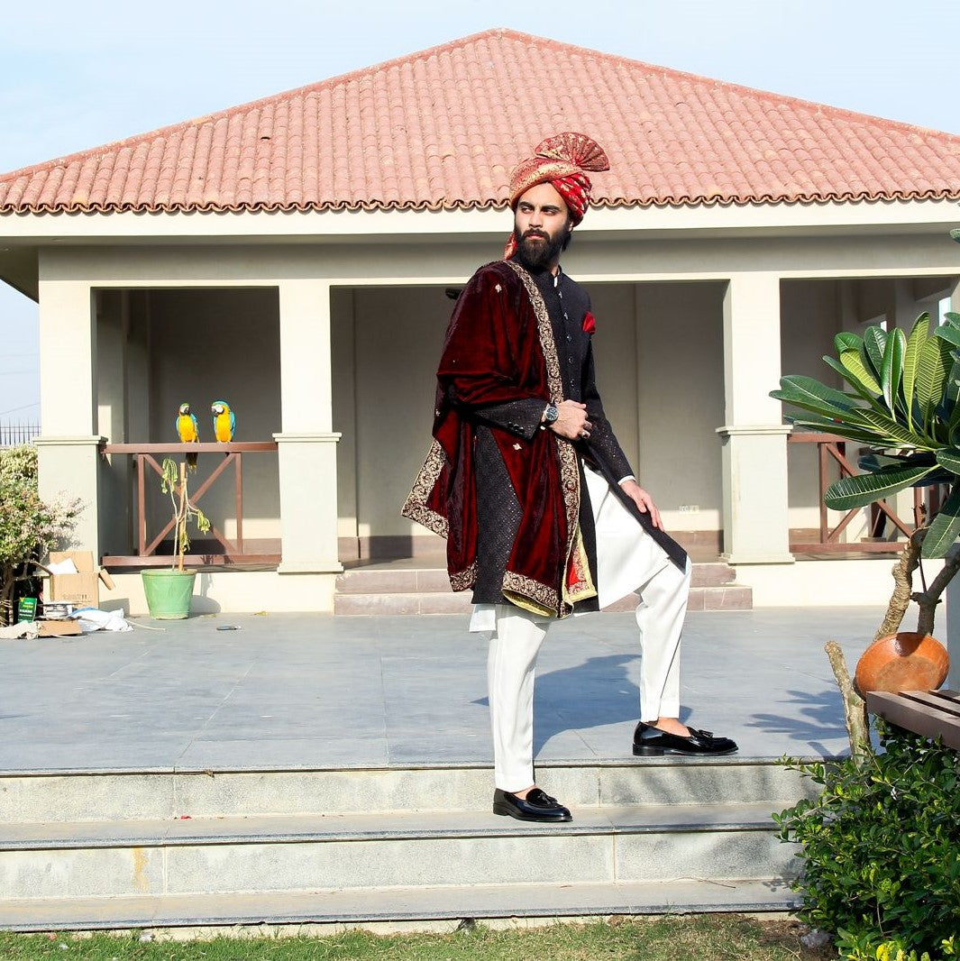 THE ROYAL TOUCH BLACK SHERWANI