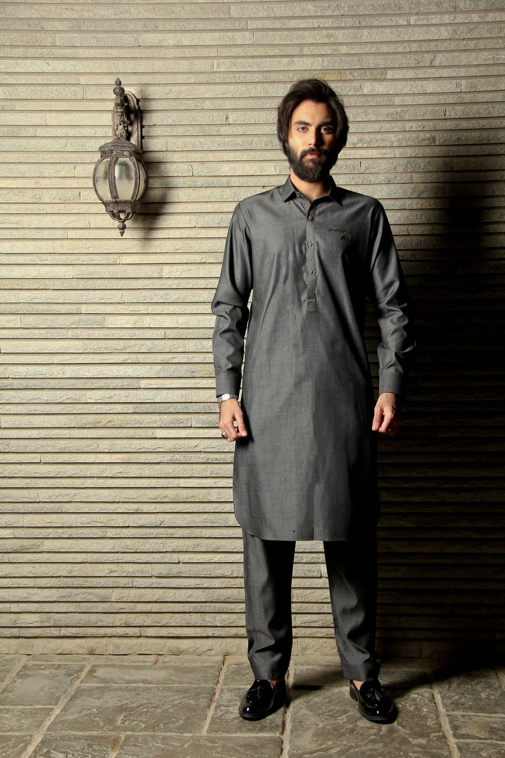 LIGHT GREY KURTA PAJAMA