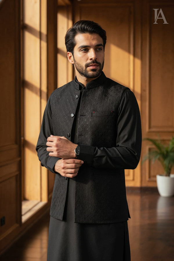 CLASSIC BLACK WAISTCOAT SUIT