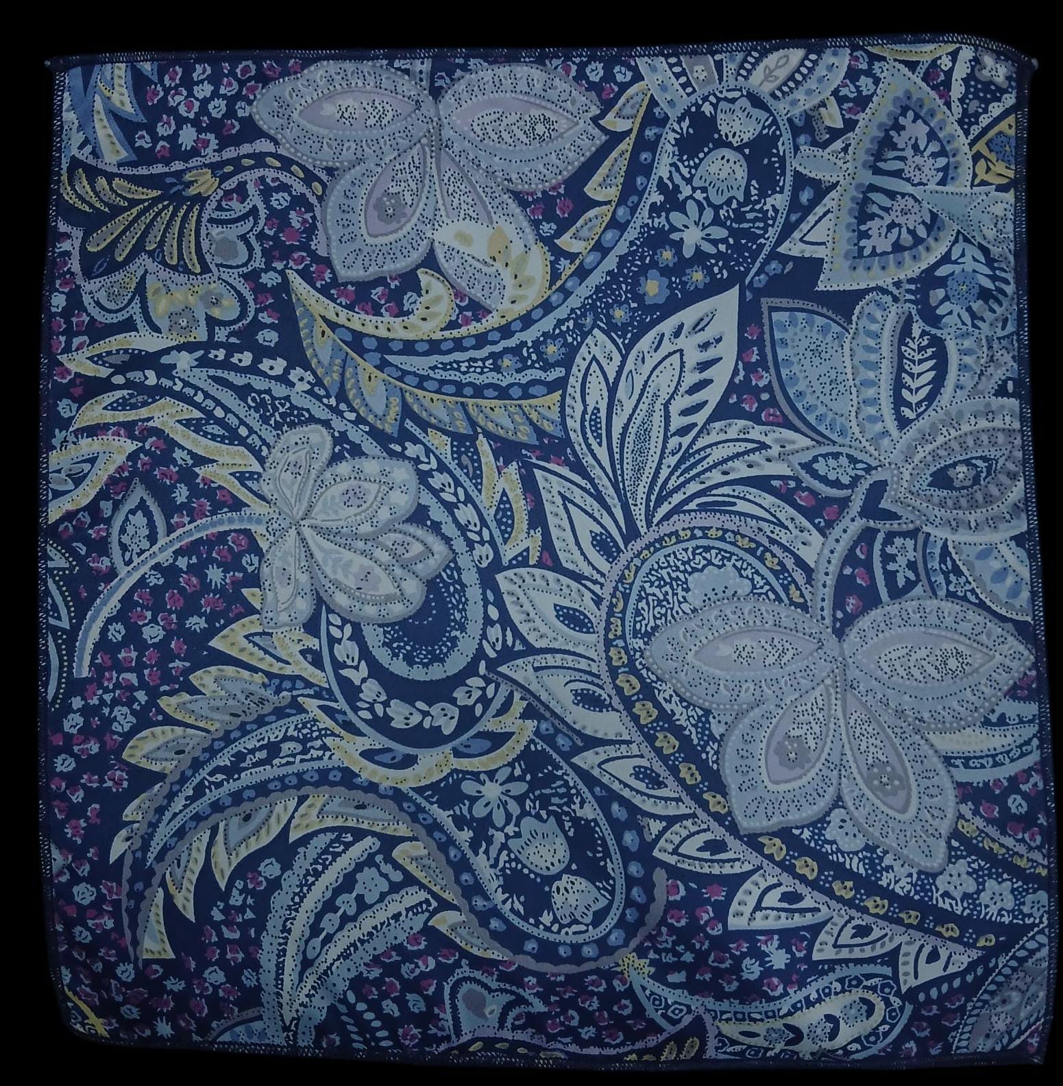 NAVY FLORAL PAISLEY POCKET SQUARE