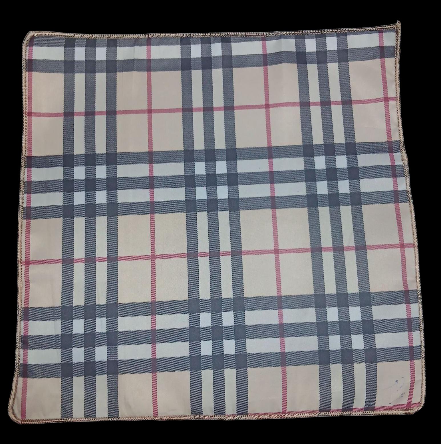 BEIGE CLASSIC CHECK POCKET SQUARE