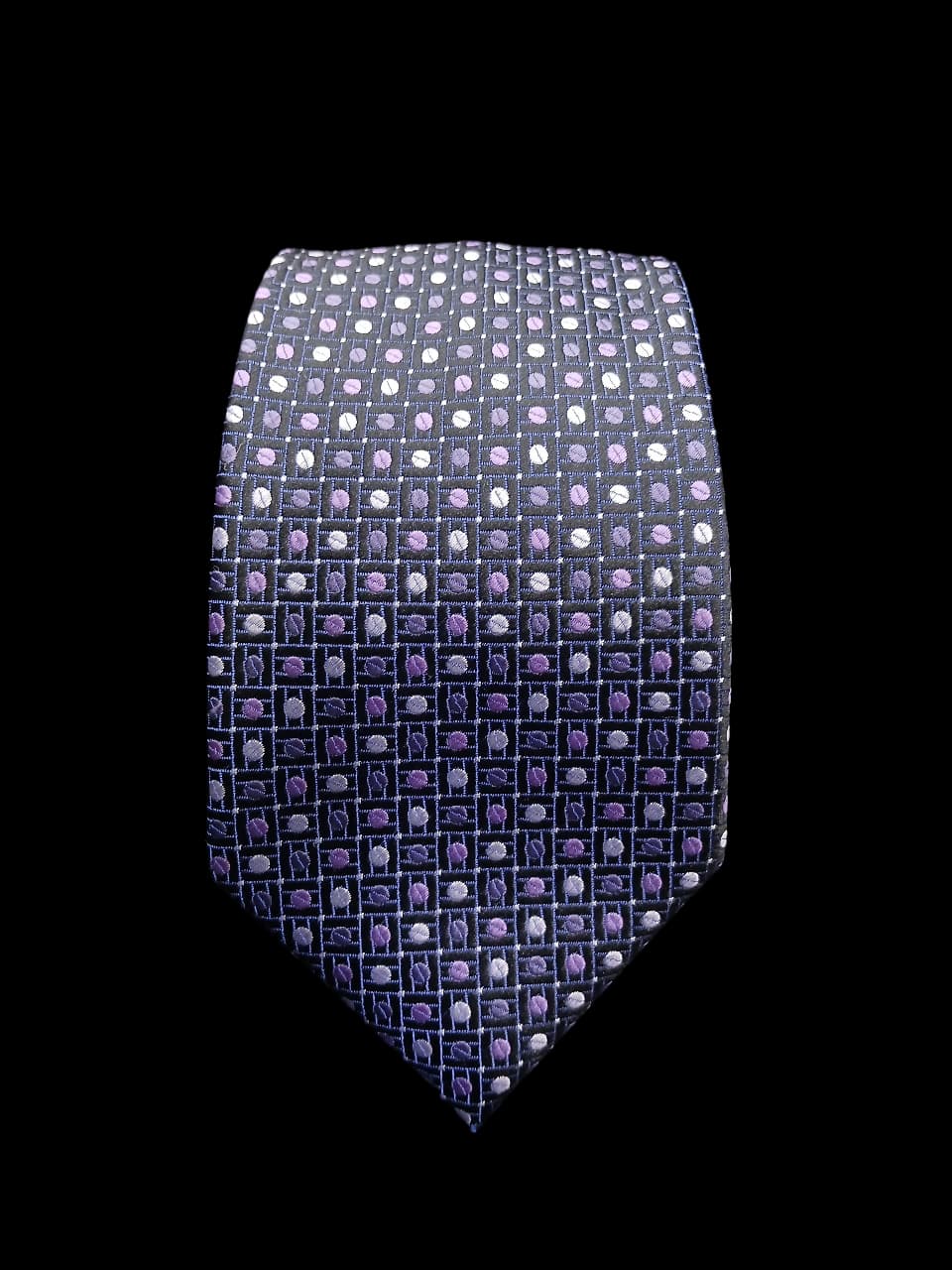 NAVY PURPLE MINI SQUARE TIE
