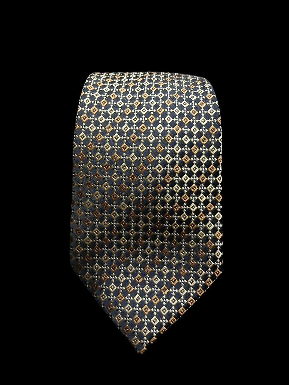 NAVY GOLD DIAMOND TIE
