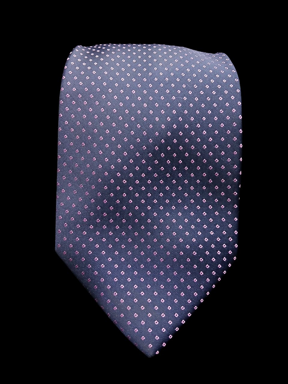 NAVY PINK MICRODOT TIE