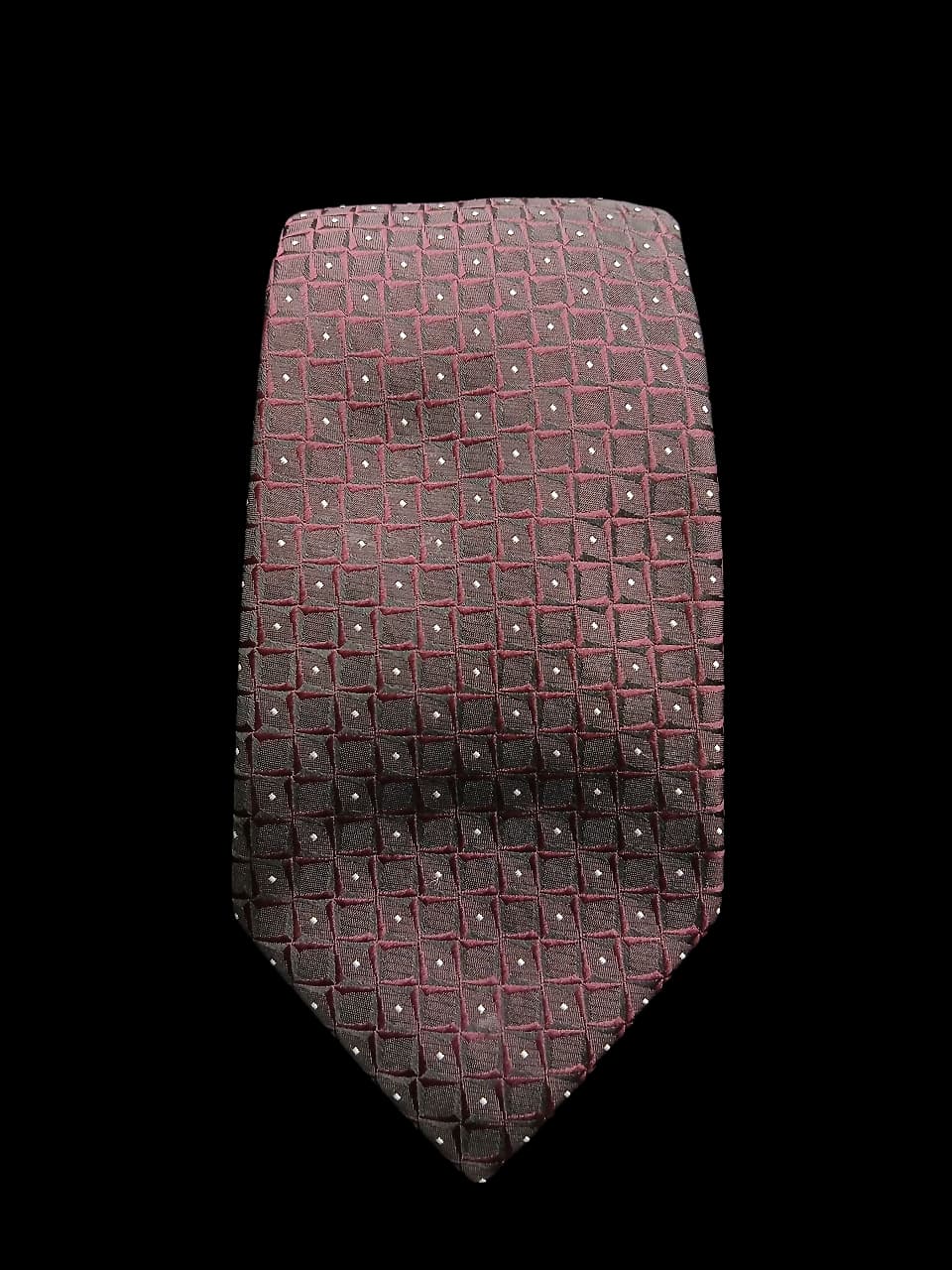 MAROON DIAMOND GRID TIE