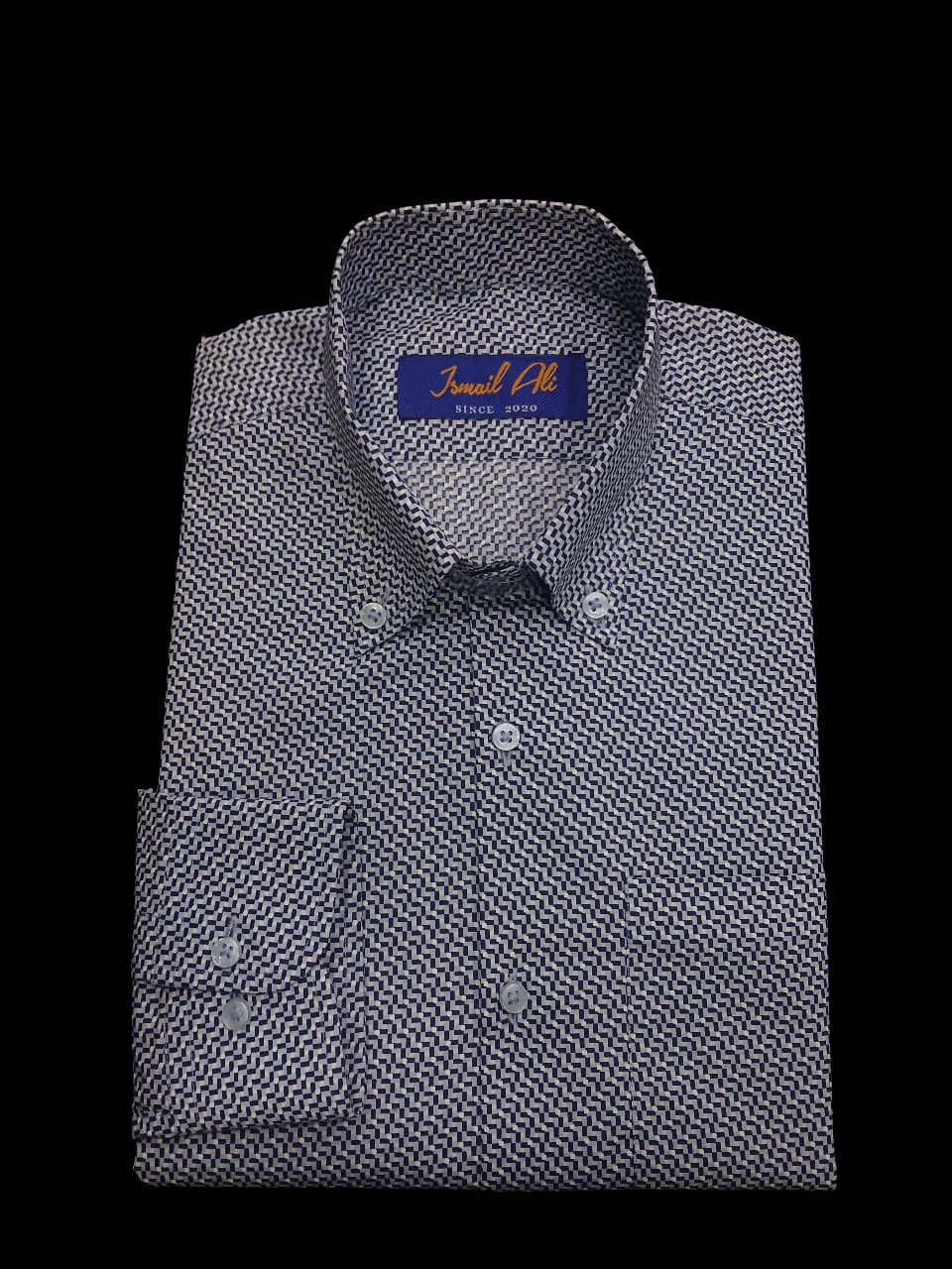 NAVY MICRO GEO TEXTURE SHIRT