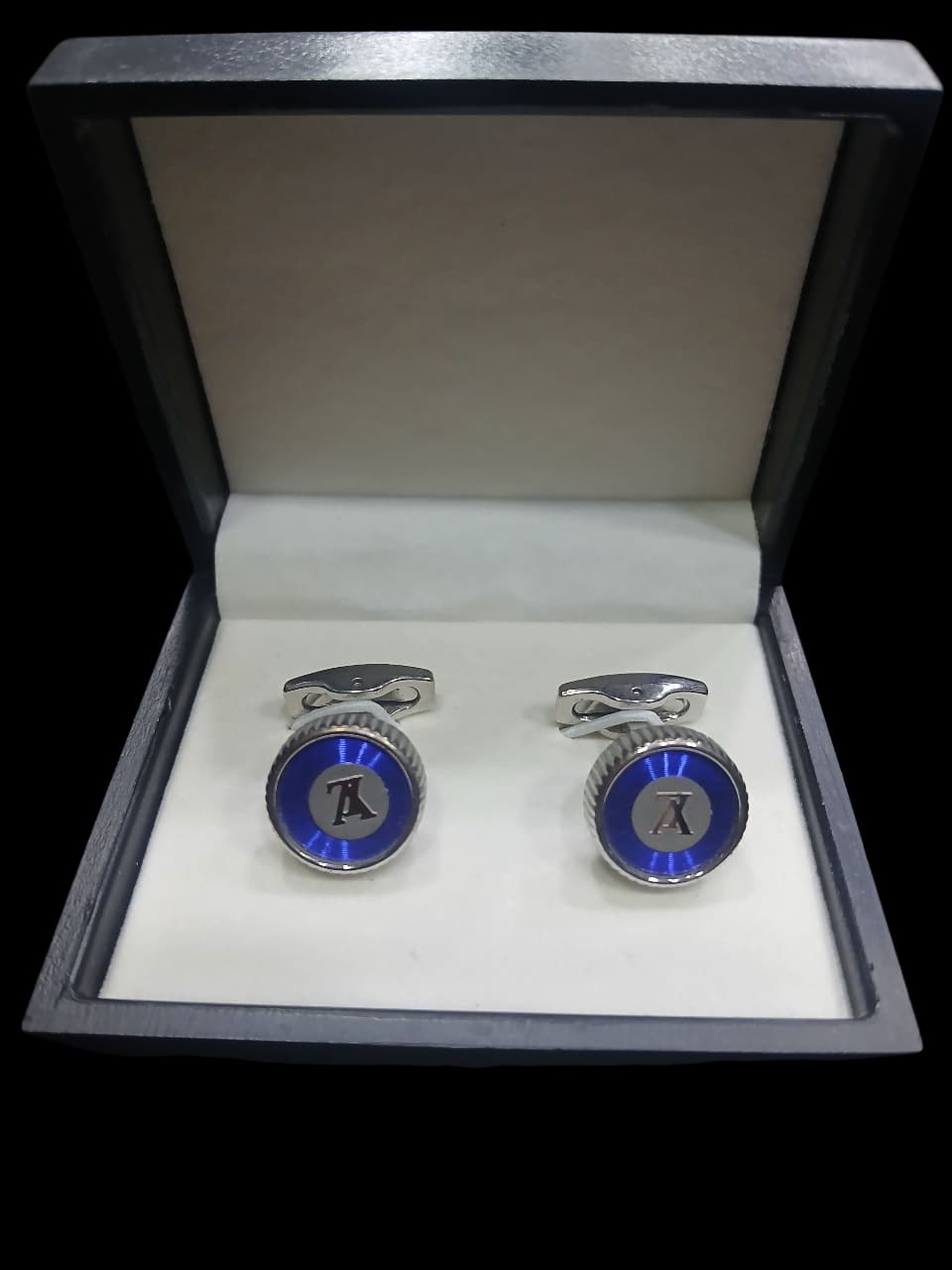 ROYAL BLUE LETTER CUFFLINKS
