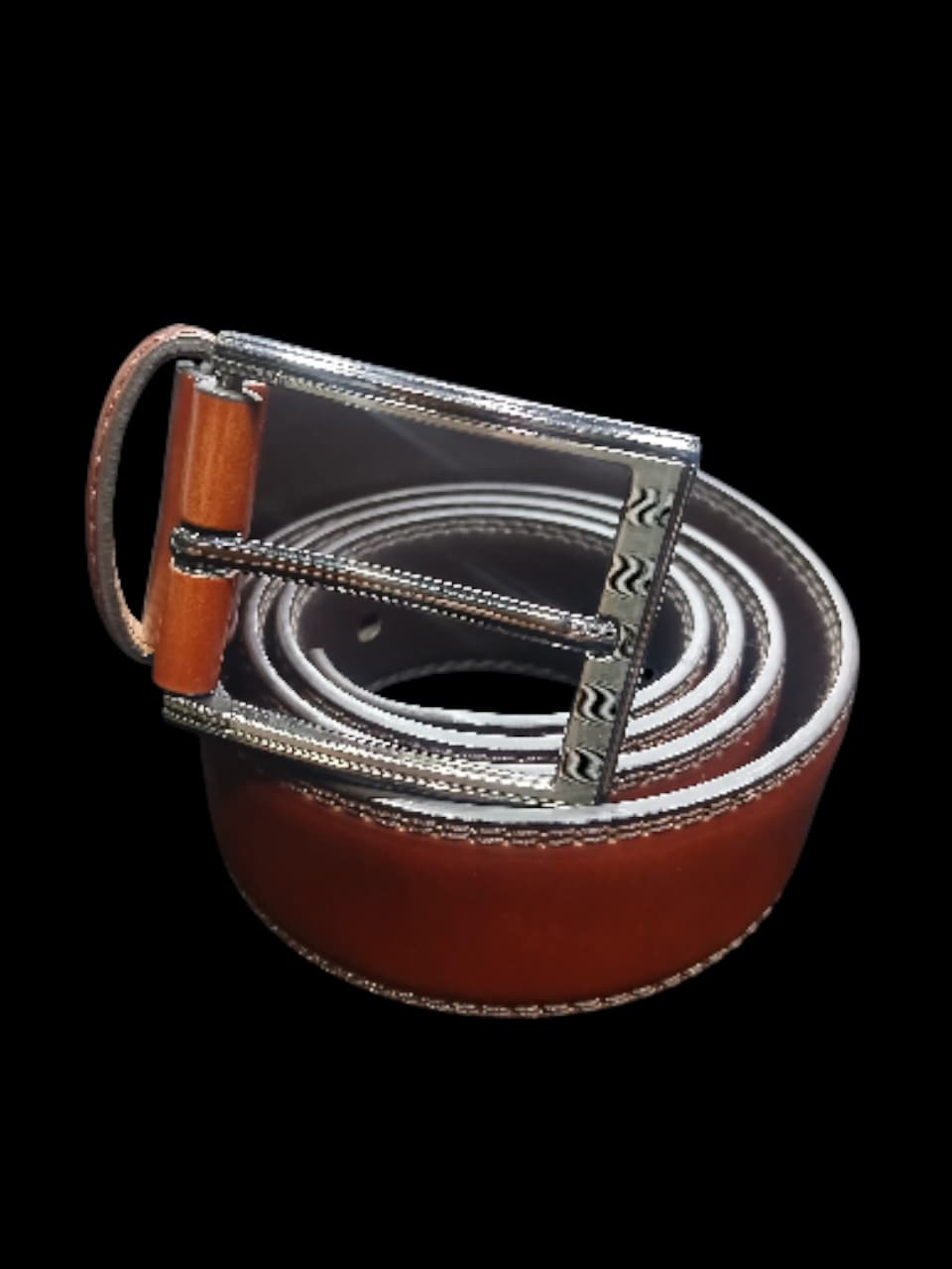 COGNAC EDGE DETAIL BELT