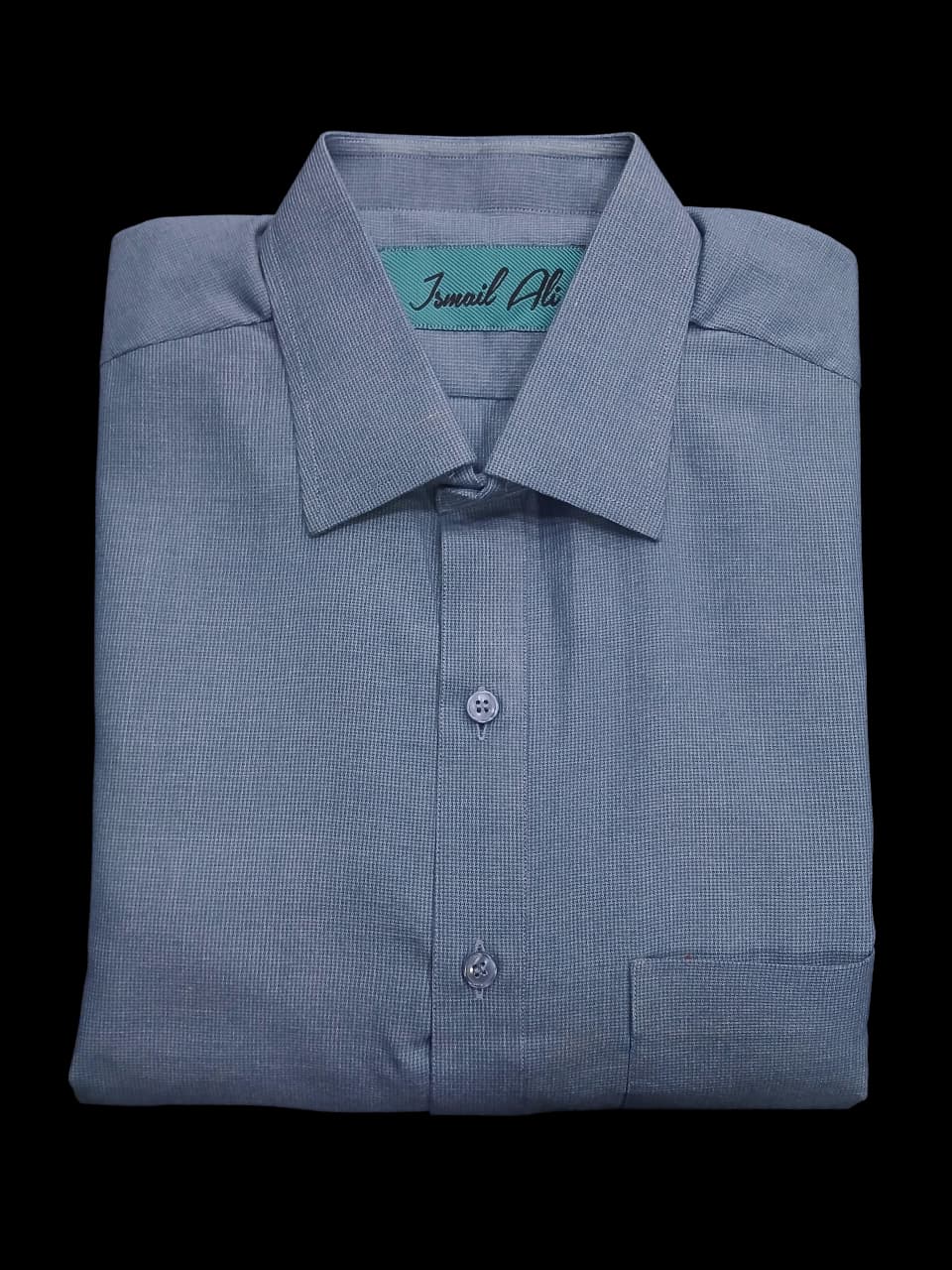 SKY BLUE TEXTURED CLASSIC COLLAR PLAIN KAMEEZ SHALWAR