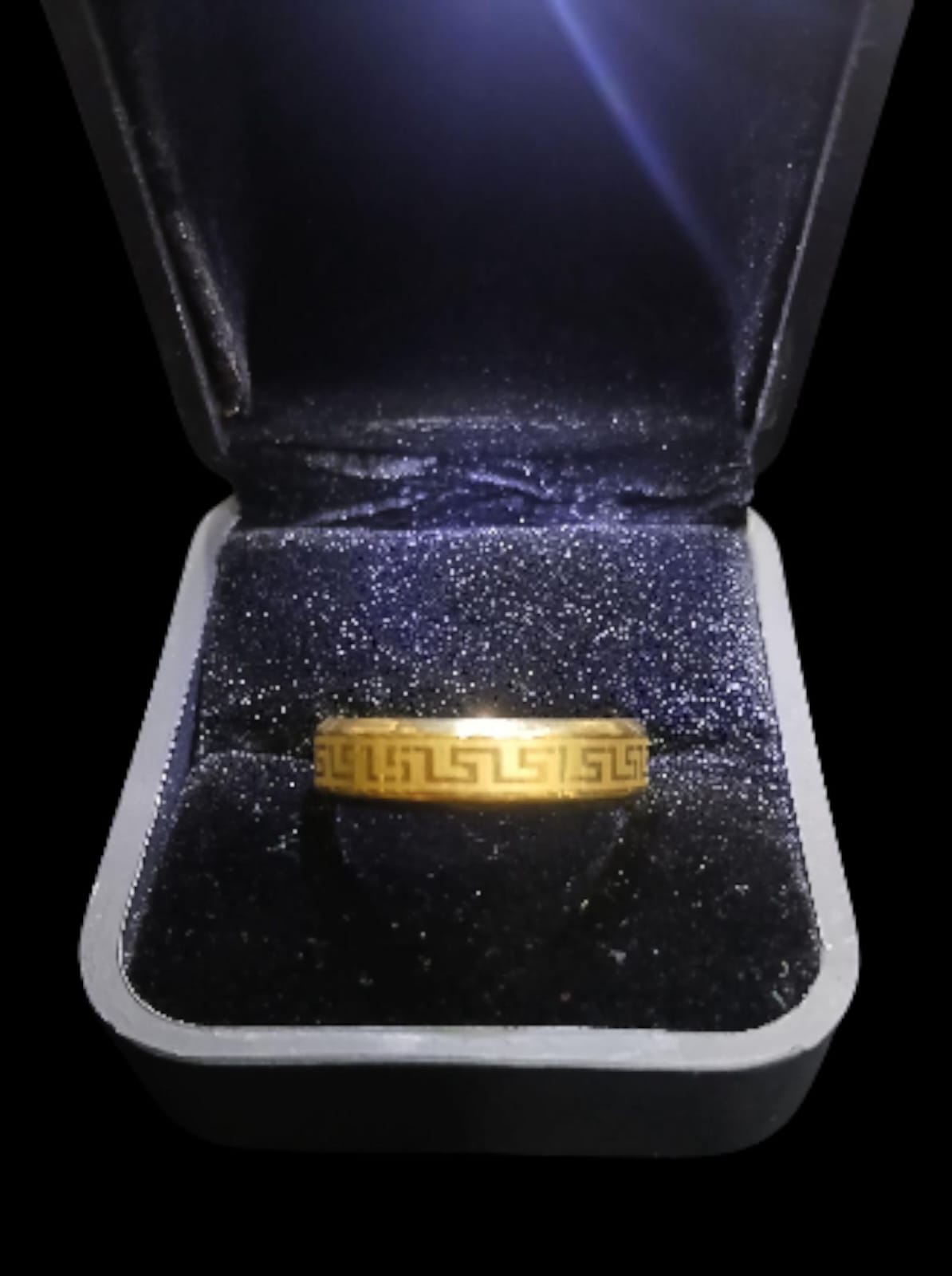 GOLD GREEK PATTERN BAND RING