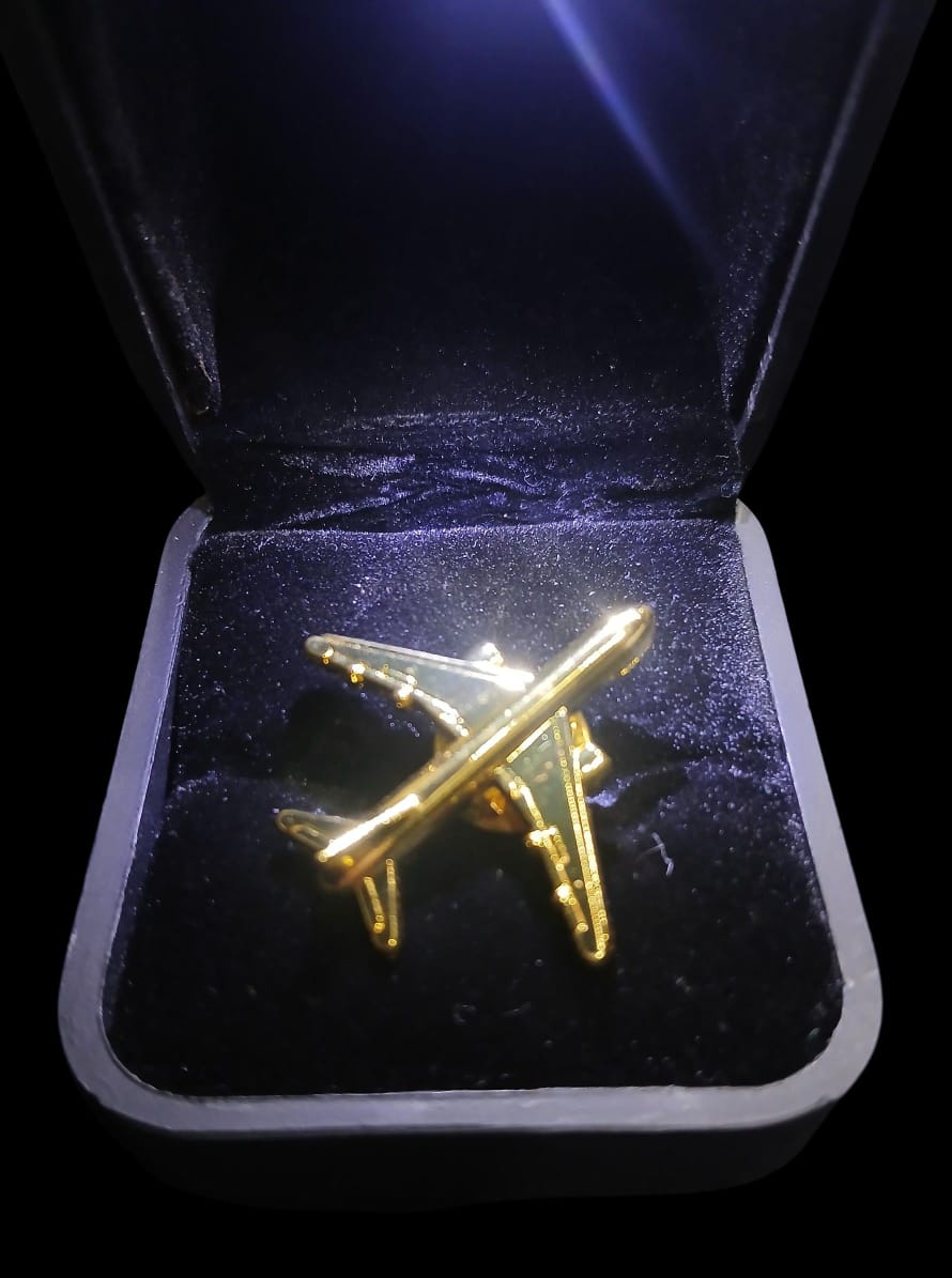 GOLDEN AVIATOR JET LAPEL PIN