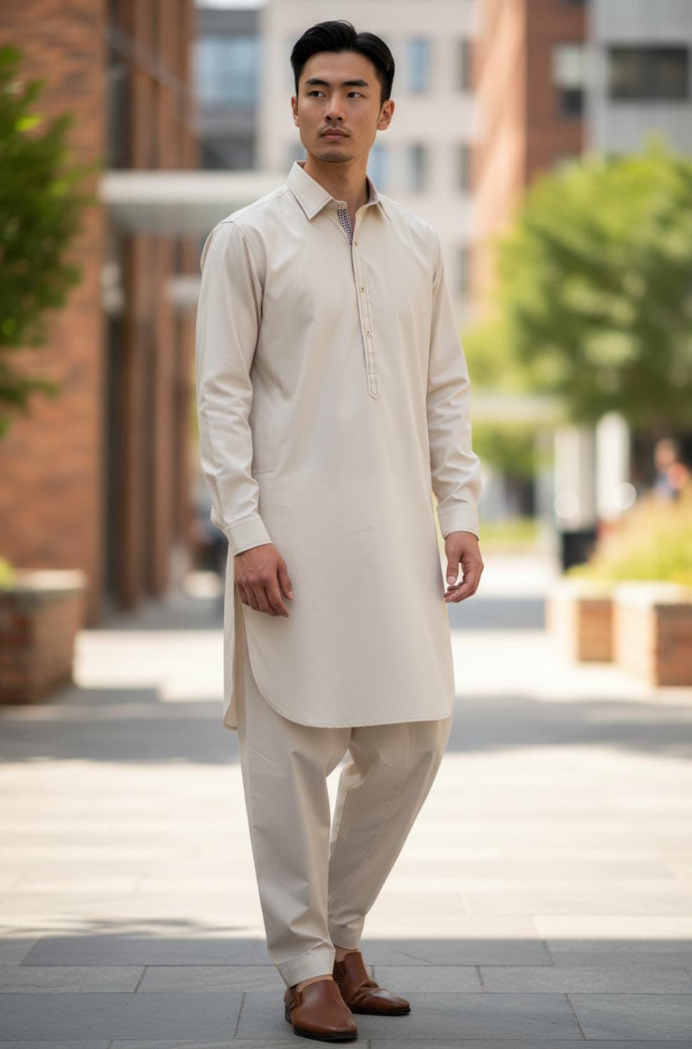 CLASSIC BEIGE KAMEEZ SHALWAR