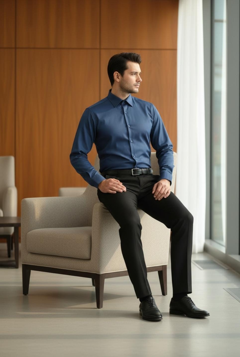 SLATE BLUE EXECUTIVE DRESS SHIRT