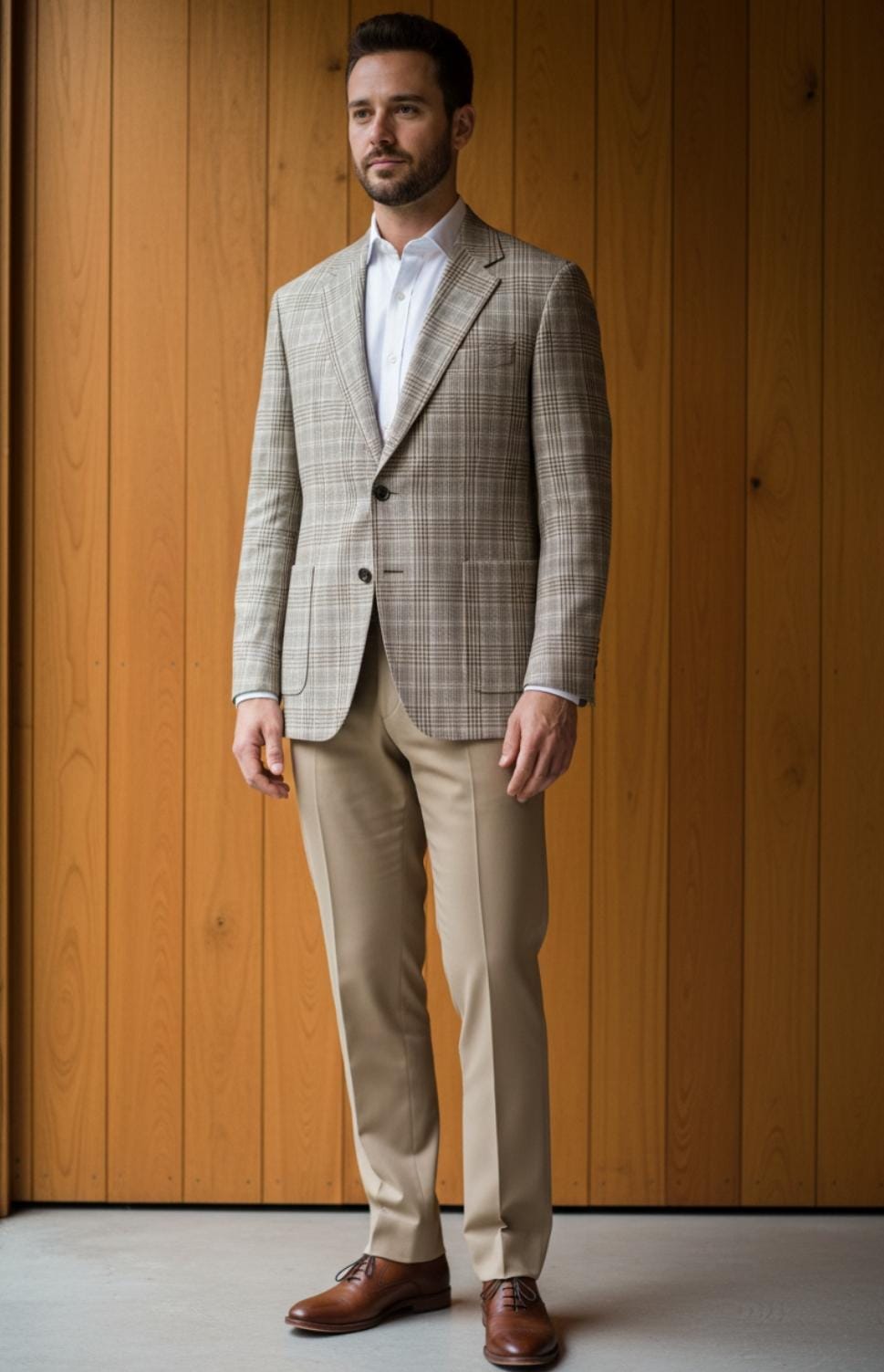 SANDSTONE CHECK TEXTURED BLAZER
