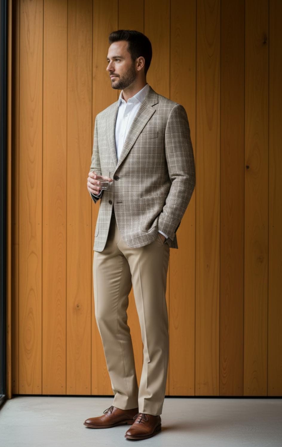 SANDSTONE CHECK TEXTURED BLAZER