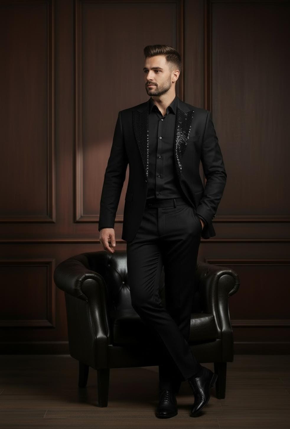 MIDNIGHT NOIR SHIMMER BLAZER