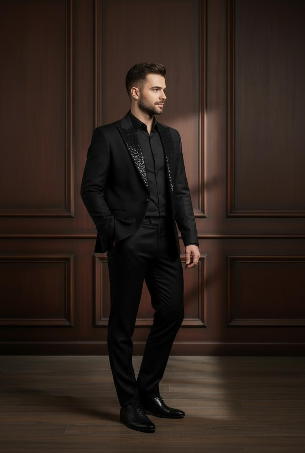 MIDNIGHT NOIR SHIMMER BLAZER