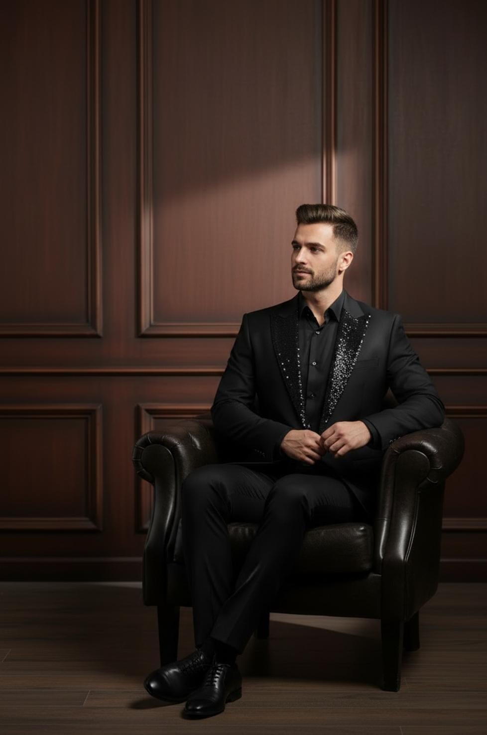 MIDNIGHT NOIR SHIMMER BLAZER