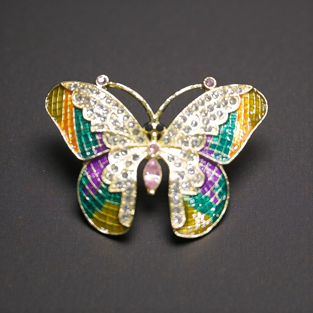 MULTICOLOR BUTTERFLY BROOCH PIN