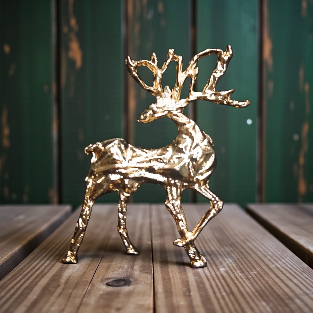 SHINY GOLD DEER BROOCH PIN