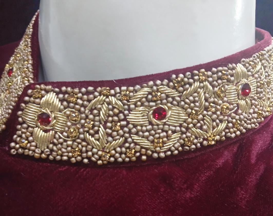 REGAL MAROON VELVET SHERWANI