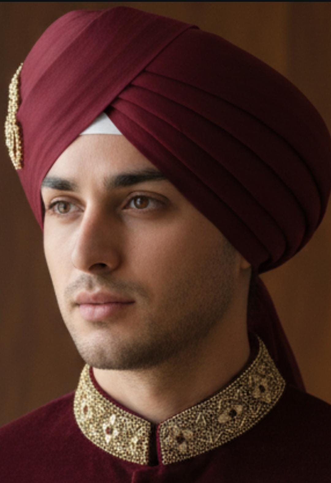REGAL MAROON VELVET SHERWANI