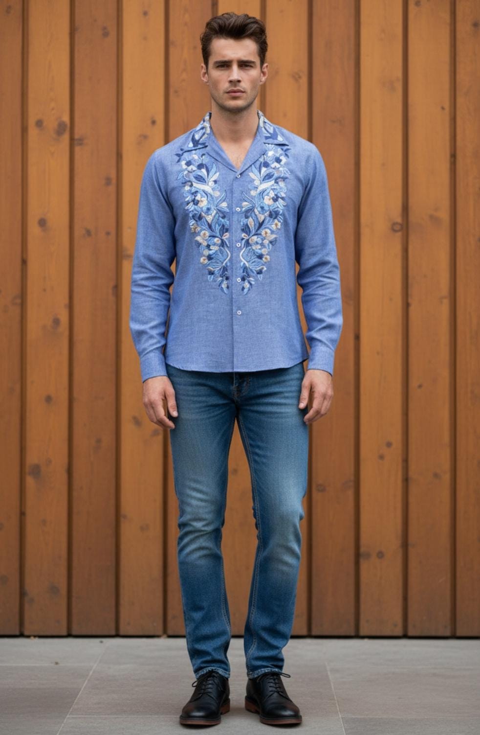 Hand-Embroidered Linen Shirt