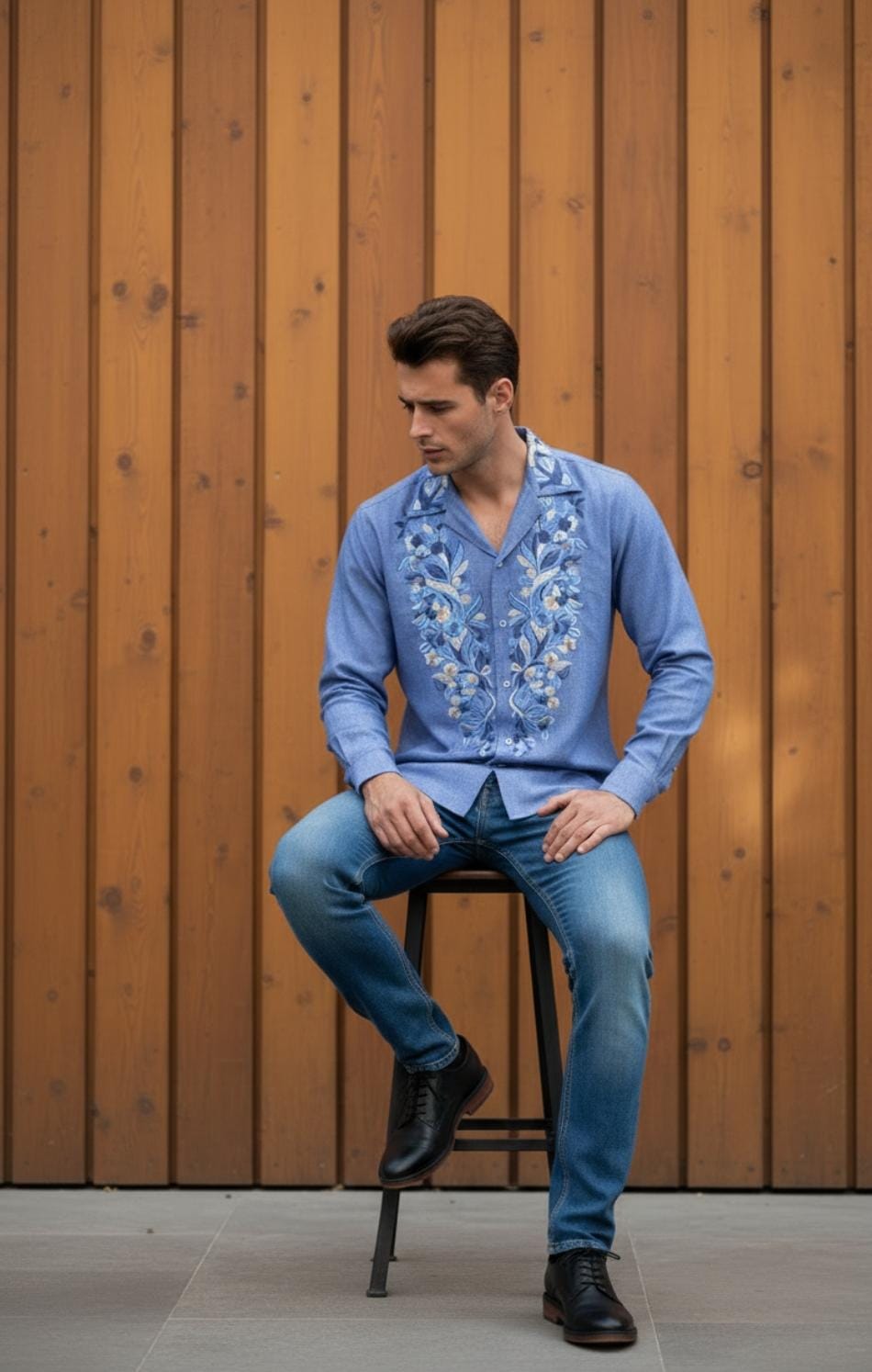 Hand-Embroidered Linen Shirt
