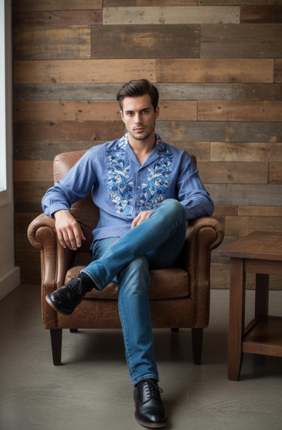 Hand-Embroidered Linen Shirt