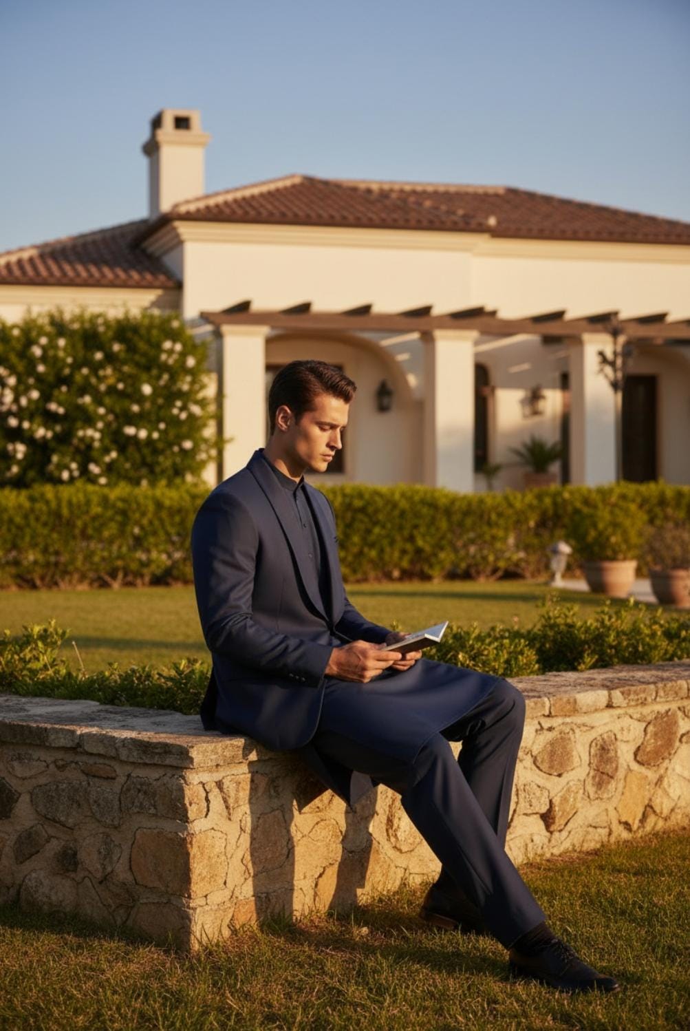 Royal Navy Kameez Shalwar With Navy Blazer