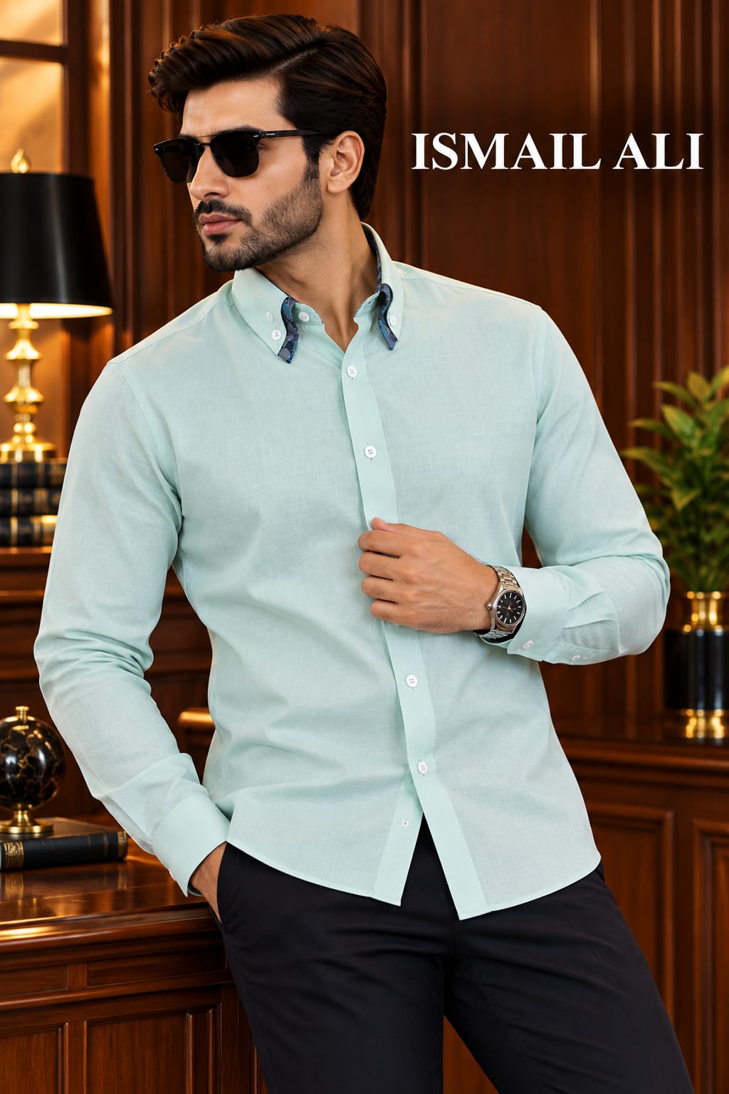 ELEGANT MINT GREEN IRISH LINEN SHIRT
