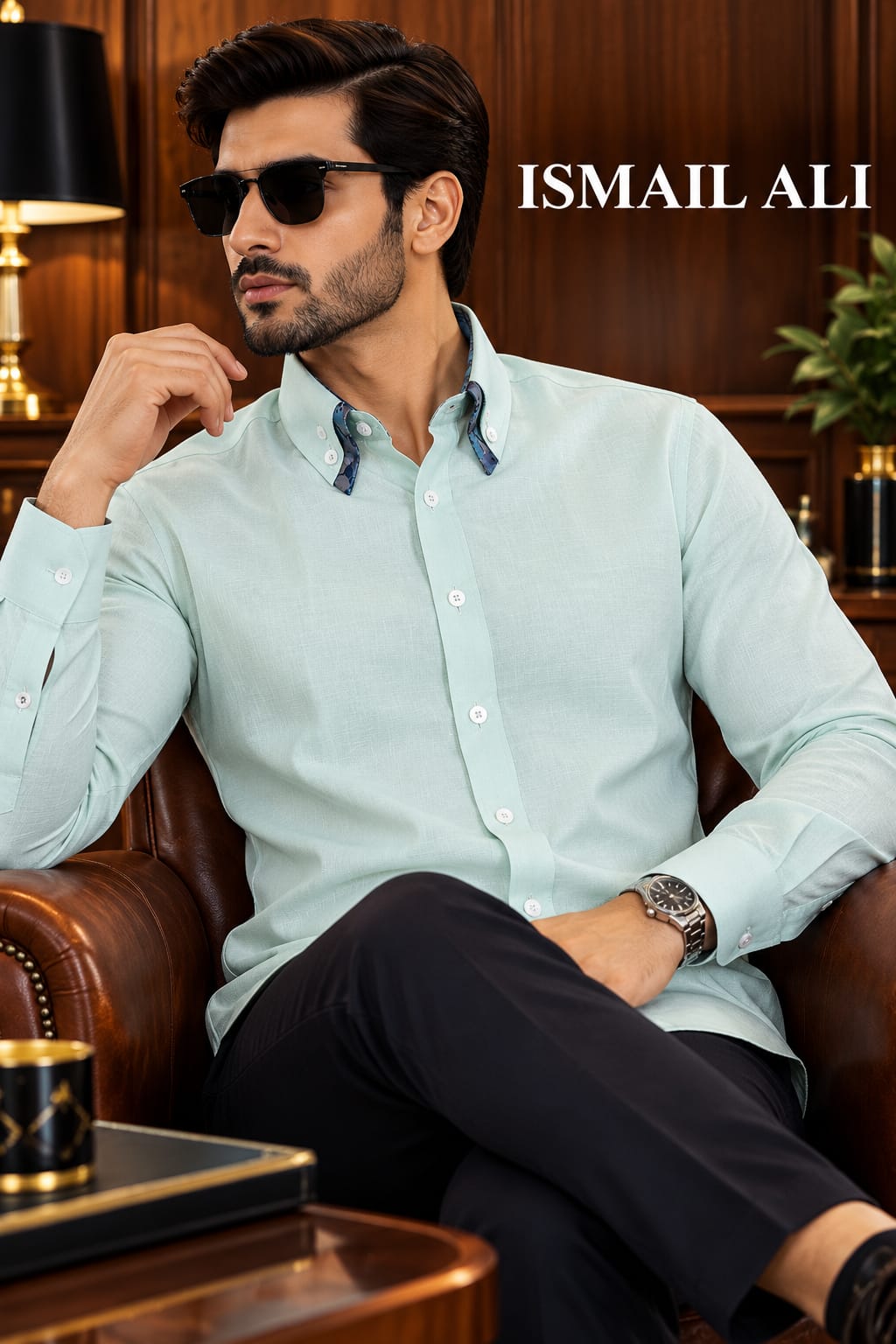 ELEGANT MINT GREEN IRISH LINEN SHIRT