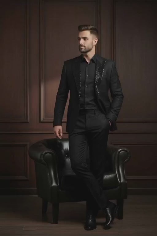 MIDNIGHT NOIR SHIMMER BLAZER