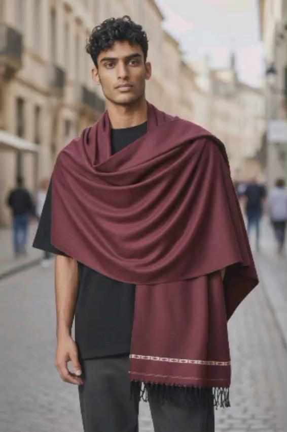 MAROON WOOL SHAWL