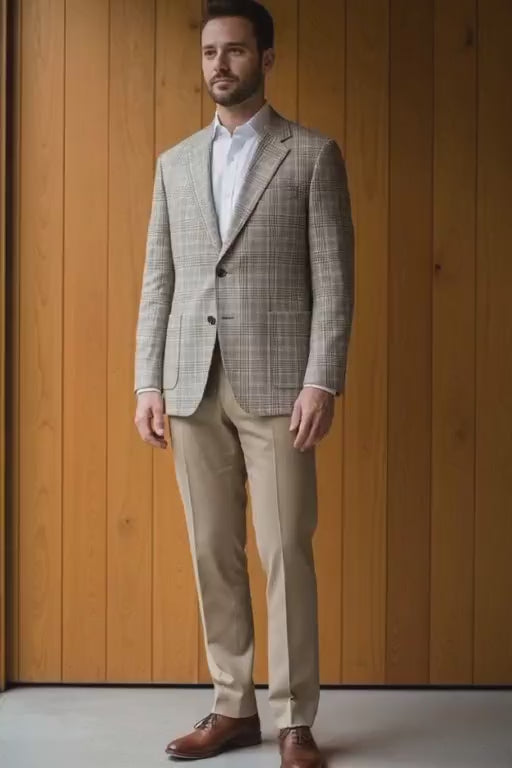 SANDSTONE CHECK TEXTURED BLAZER