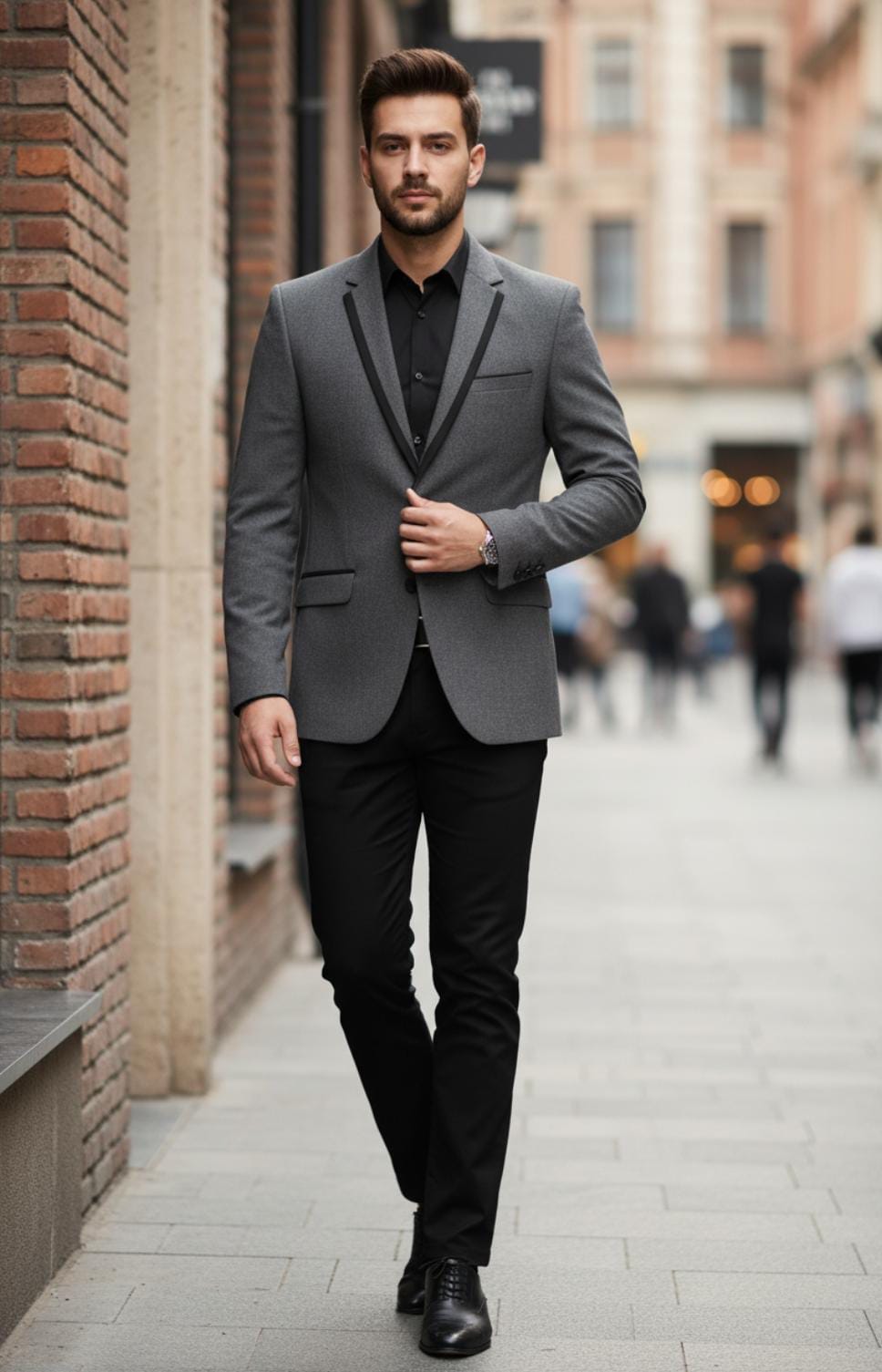GREY EDGE SINGLE BREASTED BLAZER