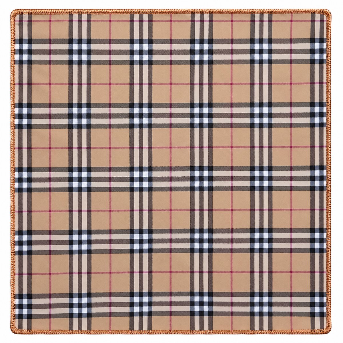 Classic Beige Heritage Check Pocket Square