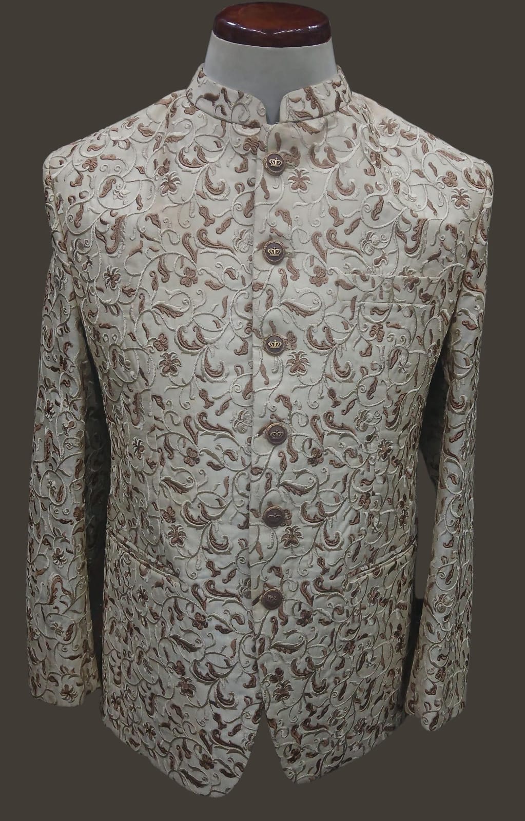 CREAM EMBROIDERED PRINCECOAT