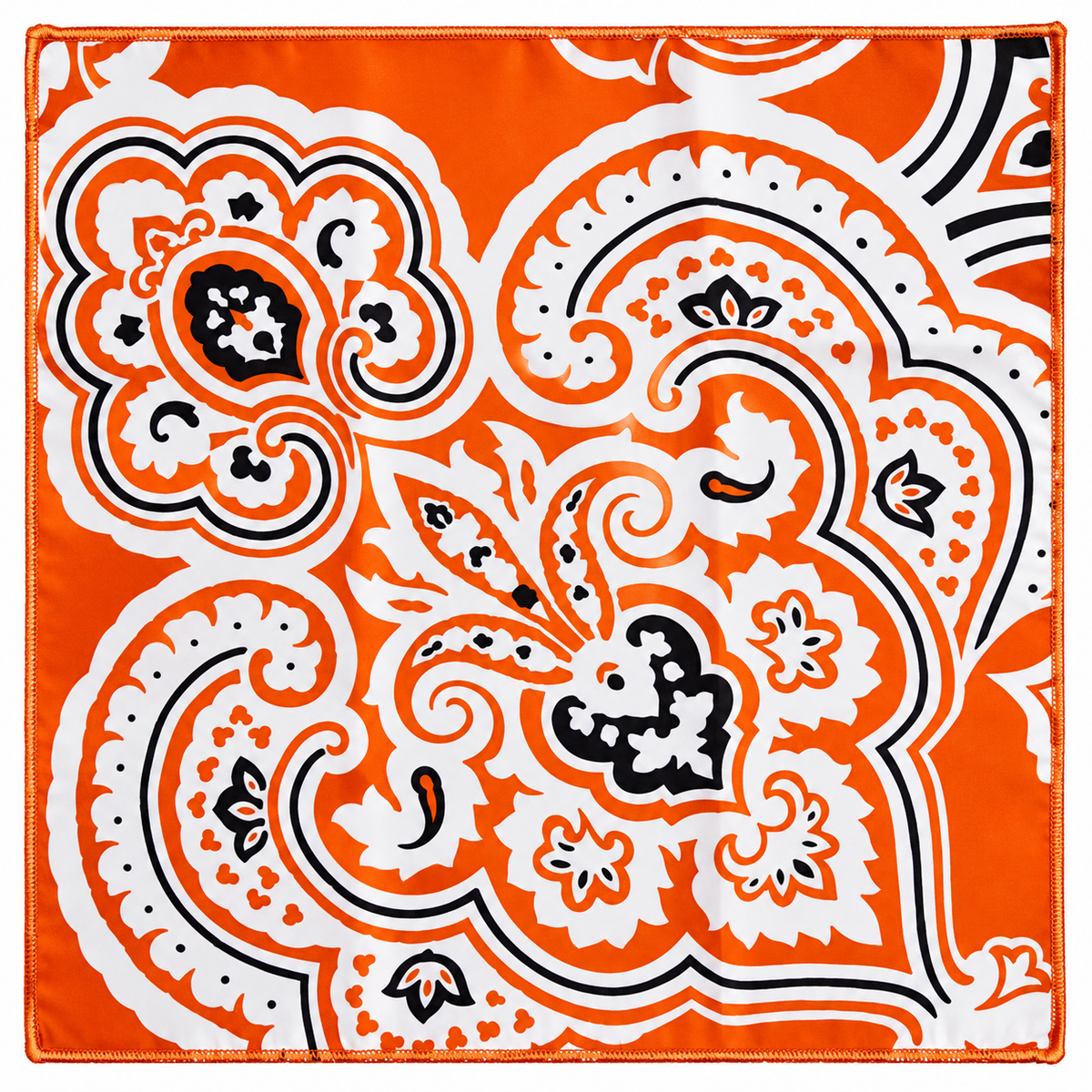 ORANGE & WHITE HERITAGE PAISLEY POCKET SQUARE